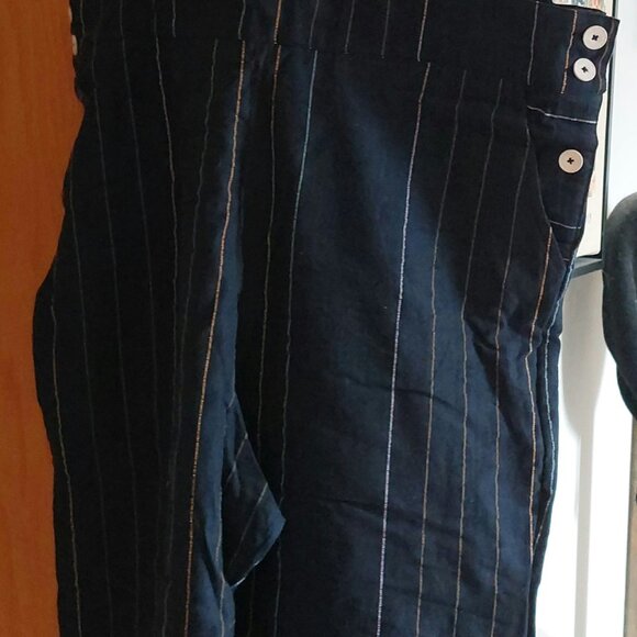 LIZ ALIG Handwoven Cotton Overalls in Dark Navy - Picture 3 of 13